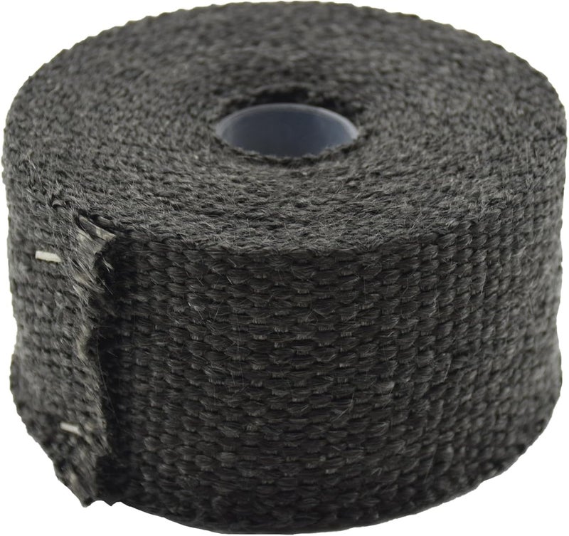 DOBTIM Fireproof Pipe Wrap Insulation 2" Wide X 16' Long, Fiberglass Heat Shield Tape Pipe Webbing for Stove Flue Protector with 2 Clamps, Black - Image 4
